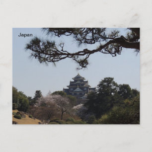 Cartão Postal Castelo de Okayama, Okayama, Japão