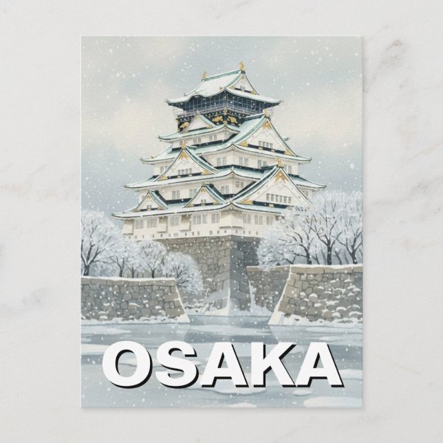 Cartão Postal Castelo de Osaka Japão (Frente)