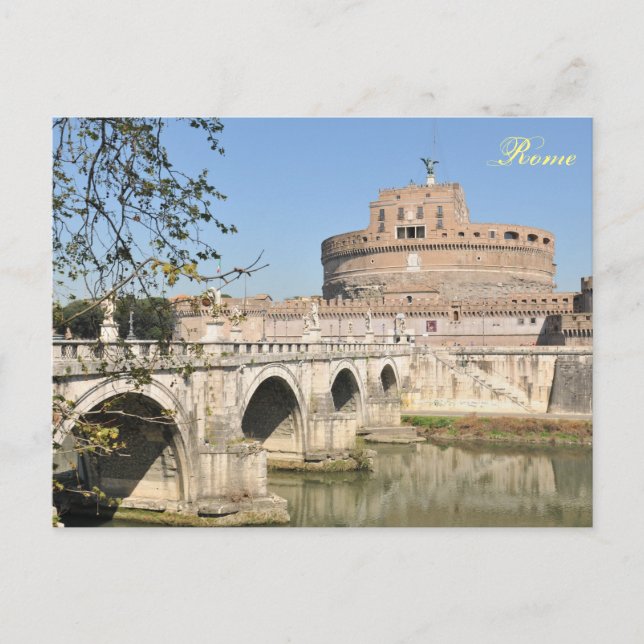 Cartão Postal Castelo de Sant'Angelo em Roma, Itália (Frente)
