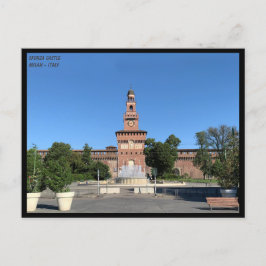 Cartão Postal Castelo de Sforza - Fonte, bolo de casamento - Mil
