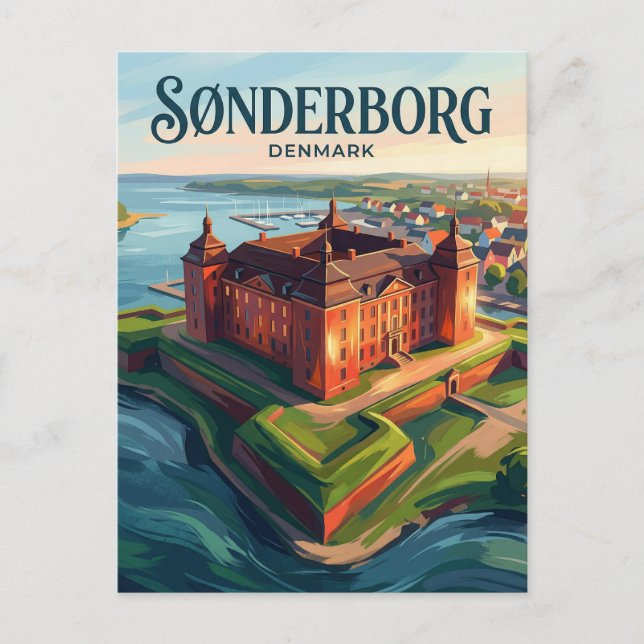 Cartão Postal Castelo de Sønderborg Dinamarca (Frente)
