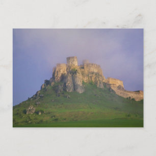 Cartão Postal Castelo de Spissky na névoa, Eslováquia