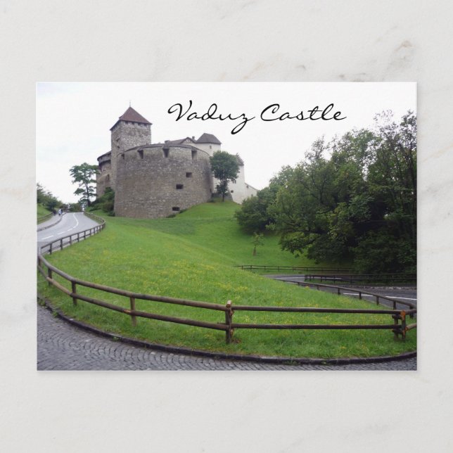 Cartão Postal castelo de vaduz verde (Frente)