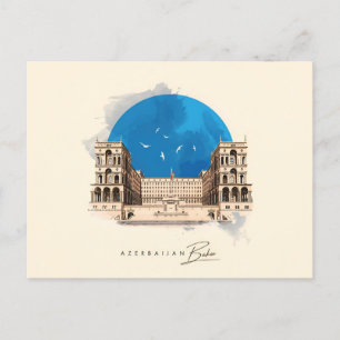 Cartão Postal Castelo de viagens vintage Baku