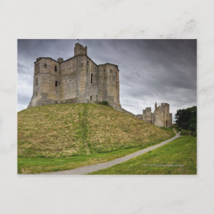 Cartão Postal Castelo de Warkworth em Northumberland, Inglaterra