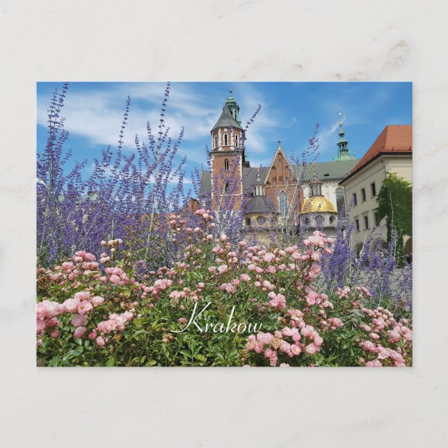 Cartão Postal Castelo de Wawel, Europa, Polônia, Cracóvia (Frente)