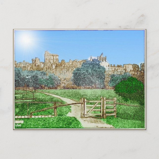 Cartão Postal Castelo de Windsor, cartão-postal de 1891 (Frente)