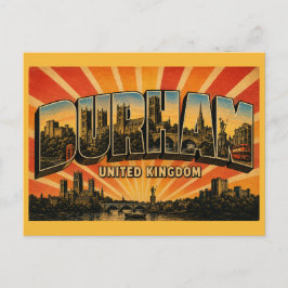 Cartão Postal Castelo e Cidade da Catedral de Durham Inglaterra