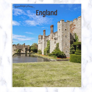 Cartão Postal Castelo e Jardins de Hever Edenbridge Inglaterra