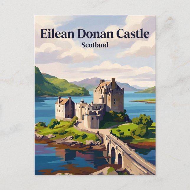 Cartão Postal Castelo Eilean Donan Escócia (Frente)