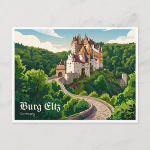 Cartão Postal Castelo Eltz Wierschem Alemanha