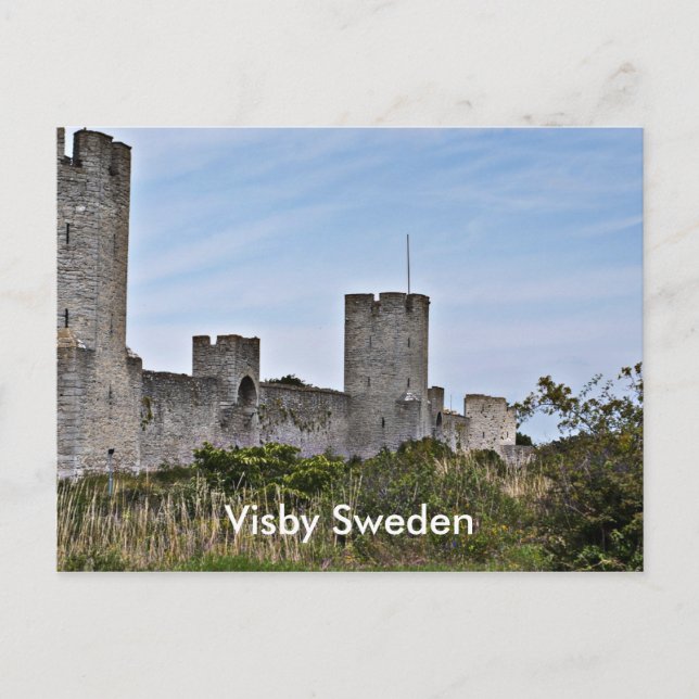Cartão Postal Castelo em Visby, Suecia de Visby Gotland (Frente)