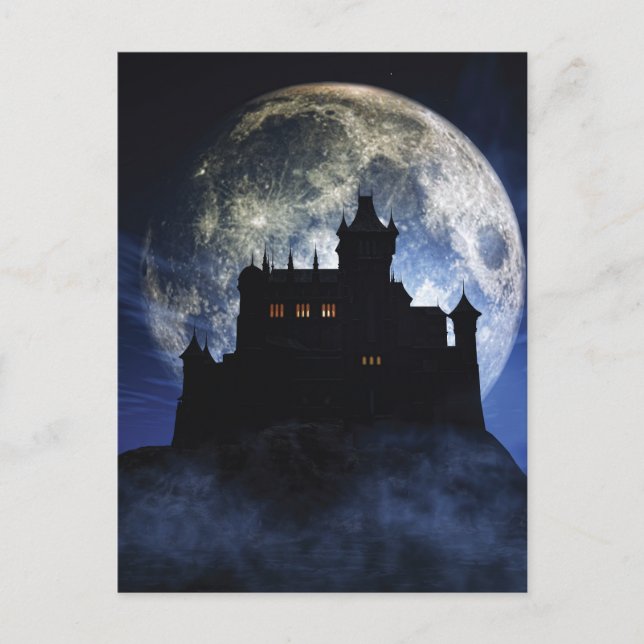 Cartão Postal Castelo fantasma durante a noite (Frente)