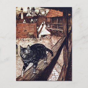 Cartão Postal Castelo Gato Rackham Ilustração