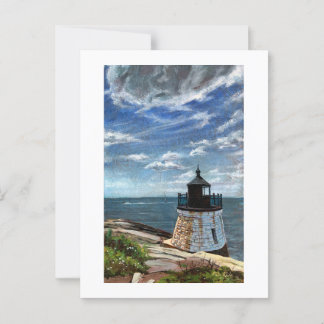 Cartão Postal Castelo Hill Lighthouse em Newport, RI