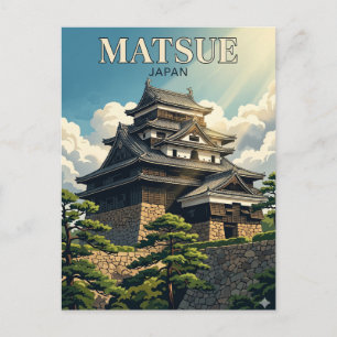 Cartão Postal Castelo Matsue Japão