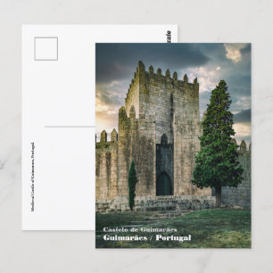 Cartão Postal Castelo Medieval de Guimaraes, Portugal.