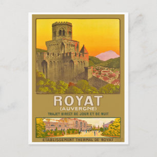 Cartão Postal Castelo medieval em Royat, Auvergne, França