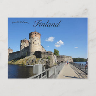 Cartão Postal Castelo Olavinlinna em Savonlinna Finlândia