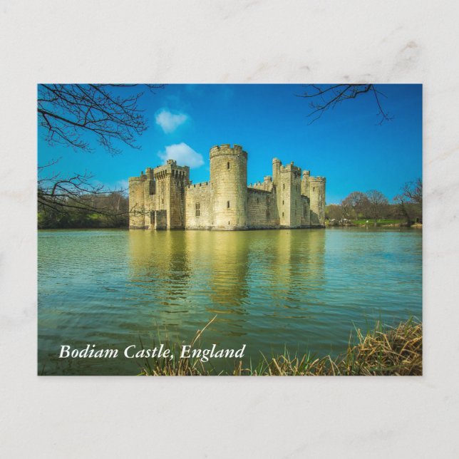 Cartão Postal Castelo Scenic Bodiam em East Sussex Inglaterra (Frente)
