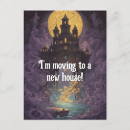 Cartão Postal Castelo sob um novo endereço de lua amarela