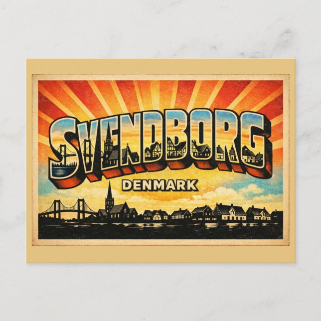 Cartão Postal Castelo Svendborg Dinamarca (Frente)