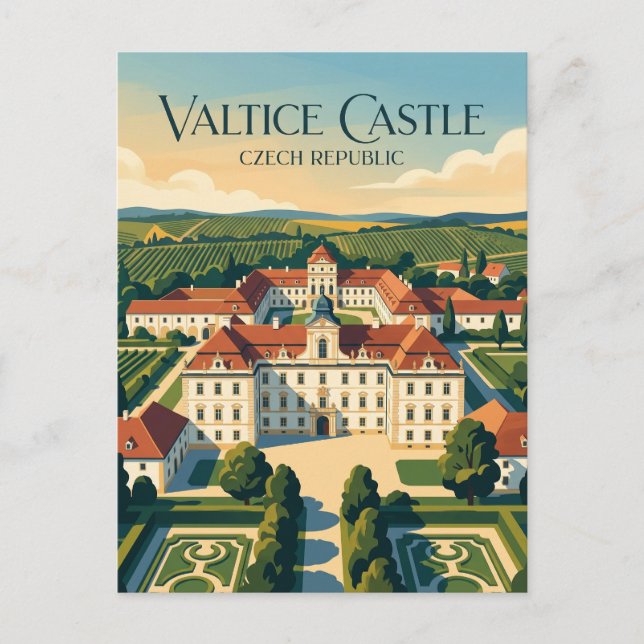 Cartão Postal Castelo Valtice República Tcheca (Frente)