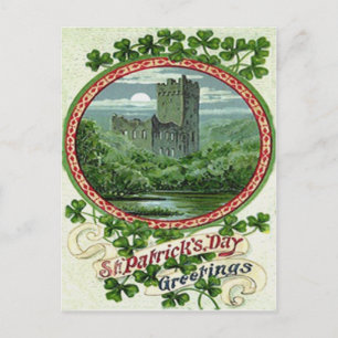 Cartão Postal Castelo Verde Blarney Irlanda Trevo