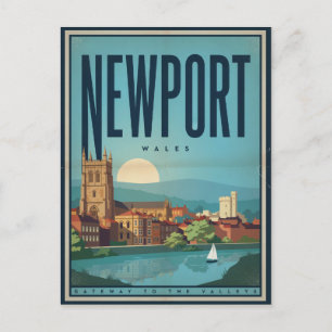 Cartão Postal Castelo Vintage Newport, presentes e lembranças do