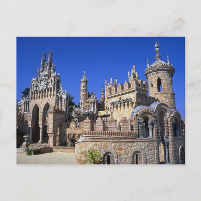 Cartão Postal Castillo Colomares, Benalmadena pueblo, Espanha (Frente)