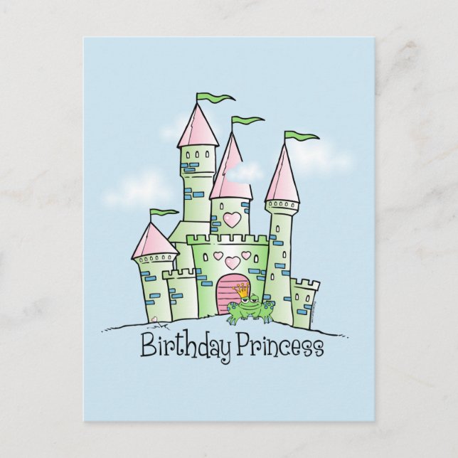 Cartão Postal Castle Birthday Princess (Frente)