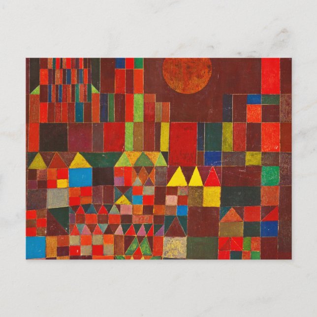 Cartão Postal Castle e Sun, 1928, por Paul Klee (Frente)