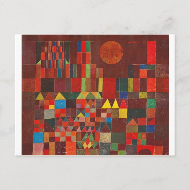 Cartão Postal Castle e Sun, Paul Klee Expressionismo Figurativo (Frente)