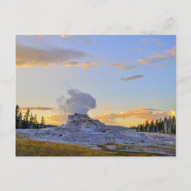 Cartão Postal Castle Geyser at Sunset, Yellowstone National Park (Frente)