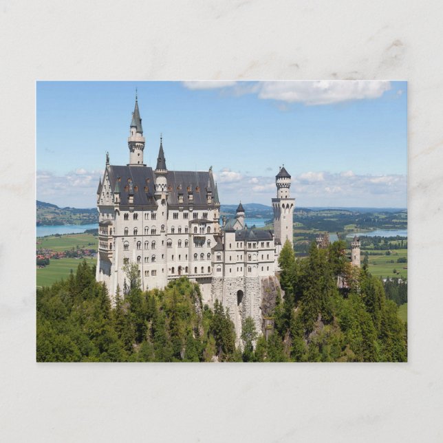 Cartão Postal Castle Neuschwanstein em Schwangau Bavaria Alemão (Frente)