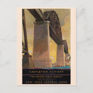 Cartão Postal Castleton Cut-Off Nova York Poster vintage 1924