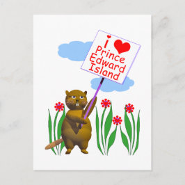 Cartão Postal Castor Canadense Ama a Ilha do Príncipe Eduardo