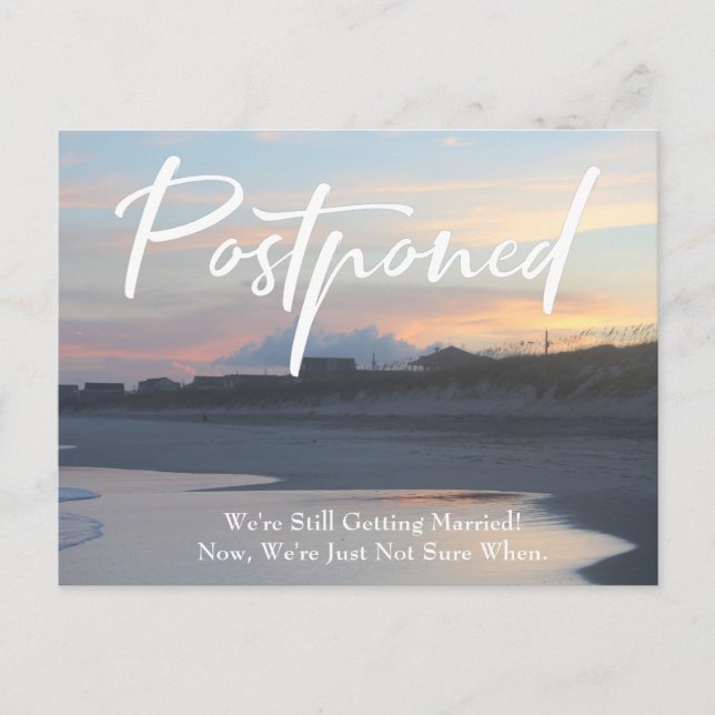 Cartão Postal Casual de Foto em Praia adiado Casual (Frente)