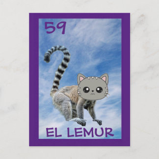 Cartão Postal Cat Art, El Lemur, Postcard