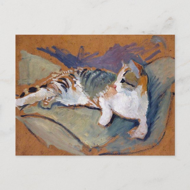 Cartão Postal Cat, August Macke Postcard (Frente)