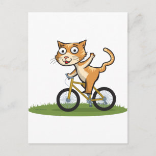Cartão Postal Cat Biker