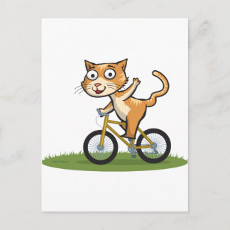 Cartão Postal Cat Biker