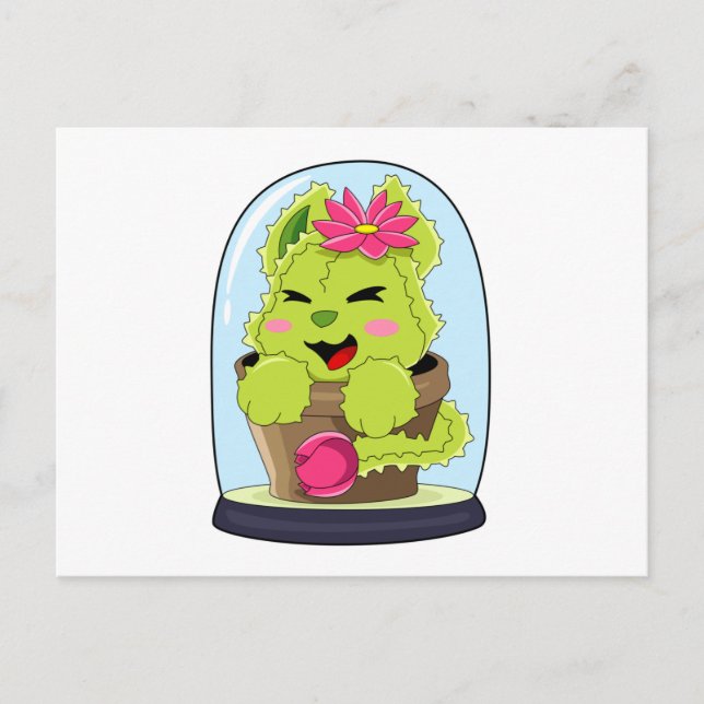 Cartão Postal Cat Cactus (Frente)