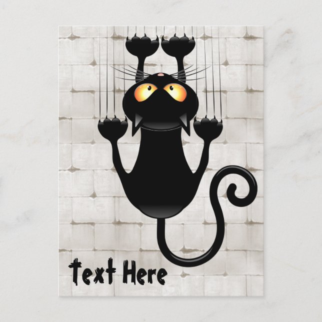 Cartão Postal Cat Caindo no personagem de desenho animado da div (Frente)