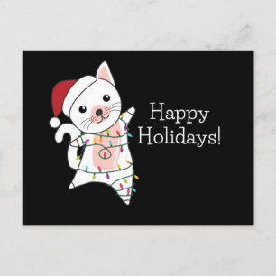 Cartão Postal Cat Christmas Snow Winter Animals Cats Postcard