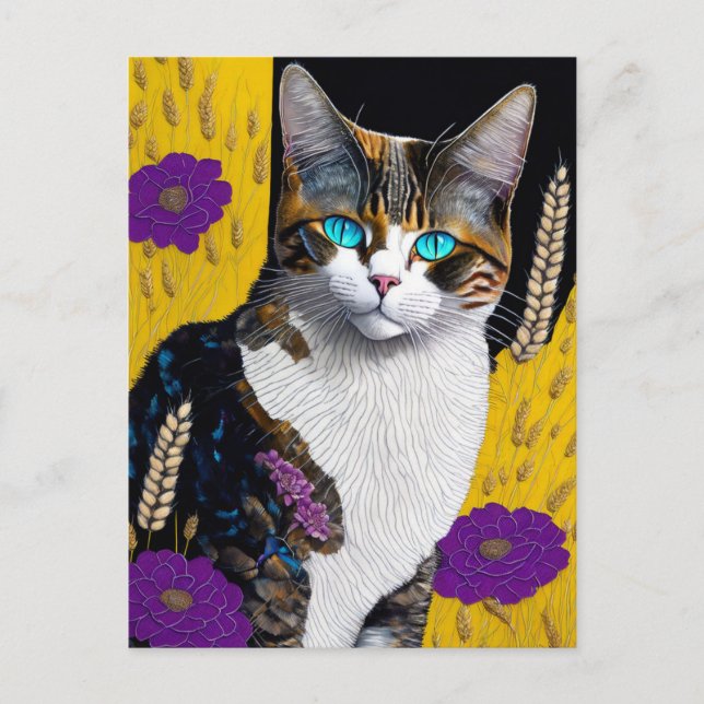 Cartão Postal Cat de Verão, Posto (Frente)