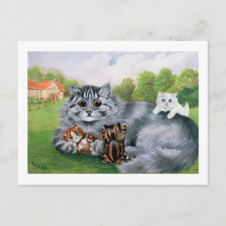 Cartão Postal Cat e seus Kittens, Louis Wain