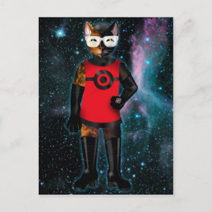 Cartão Postal Cat Futuro no Espaço Exterior