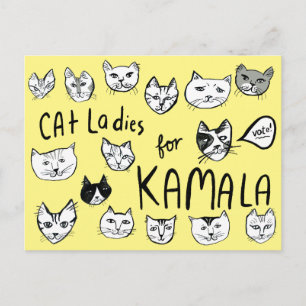 CARTÃO POSTAL CAT LADIS: ELEIÇÃO DE KAMALA, BONITA