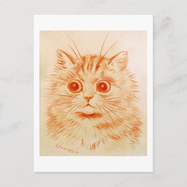 Cartão Postal Cat, Louis Wain (Frente)